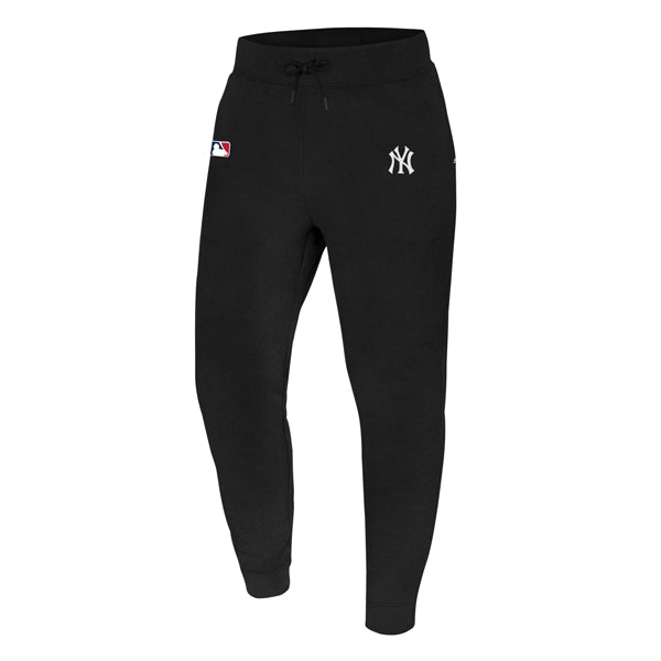 The model is wearing these MLB New York Yankees Base Runner ’47 Burnside Sweatpants in black. 1