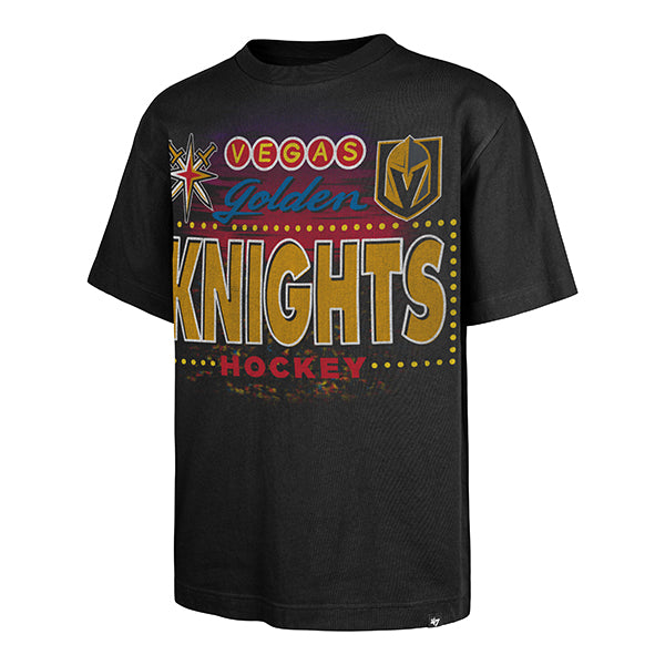 The model is wearing this NHL Vegas Golden Knights Sigma ’47 Foundation T-Shirt in black. 4