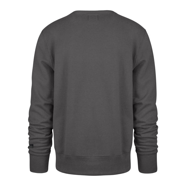 The model is wearing this MLB New York Yankees Base Runner ’47 Burnside Crewneck Sweatshirt in grey. 2