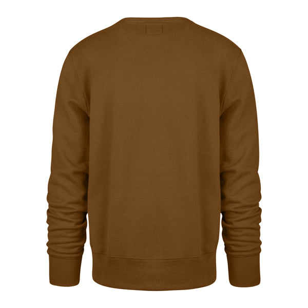 The model is wearing this MLB New York Yankees Base Runner Burnside ’47 Crewneck Sweatshirt in dark brown. 2