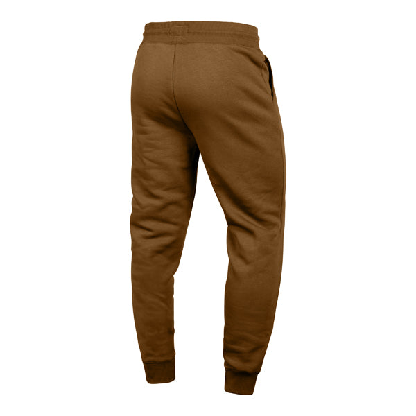 The model is wearing these MLB New York Yankees Base Runner Burnside ’47 Sweatpants in dark brown. 2