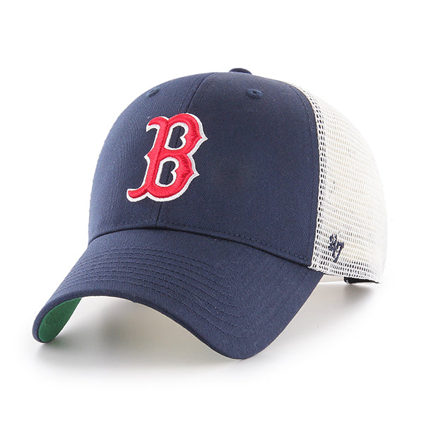 Pictured is this MLB Boston Red Sox Branson ’47 MVP cap in navy. 1