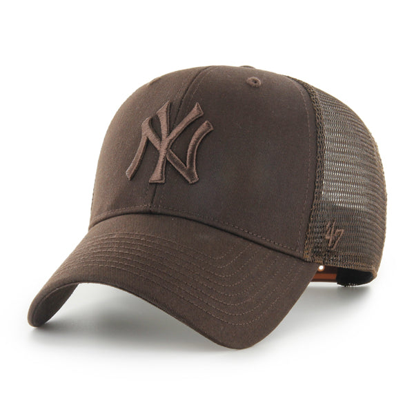 Pictured is this MLB New York Yankees Branson ’47 MVP cap in brown. 1