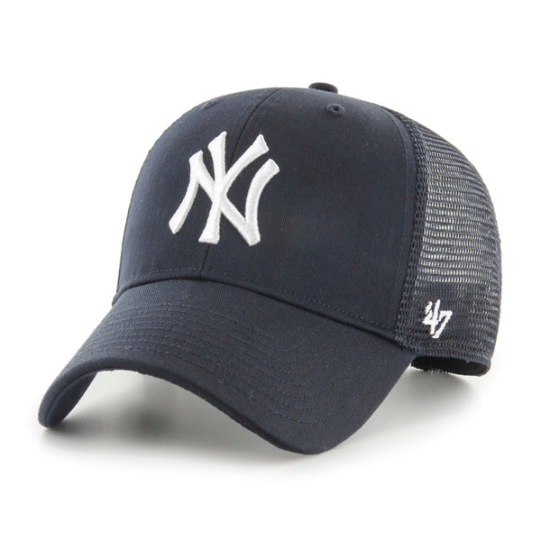 Pictured is this MLB New York Yankees Branson ’47 MVP cap in navy. 1