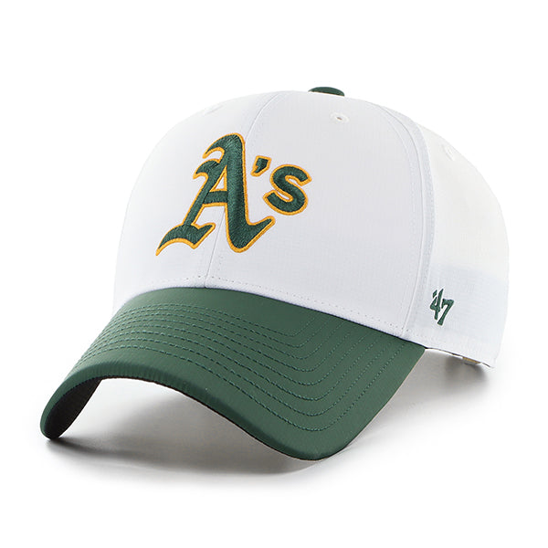 Pictured is this MLB Oakland Athletics Brrr ’47 MVP cap in white. 1