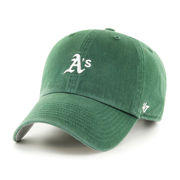 Pictured is this MLB Oakland Athletics Base Runner '47 CLEAN UP cap in dark green. 1