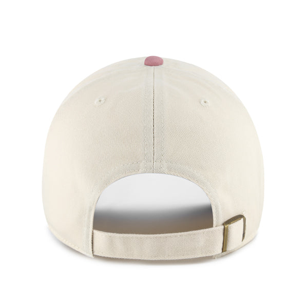 Pictured is this MLB New York Yankees Base Runner '47 CLEAN UP cap in natural and mauve. 2