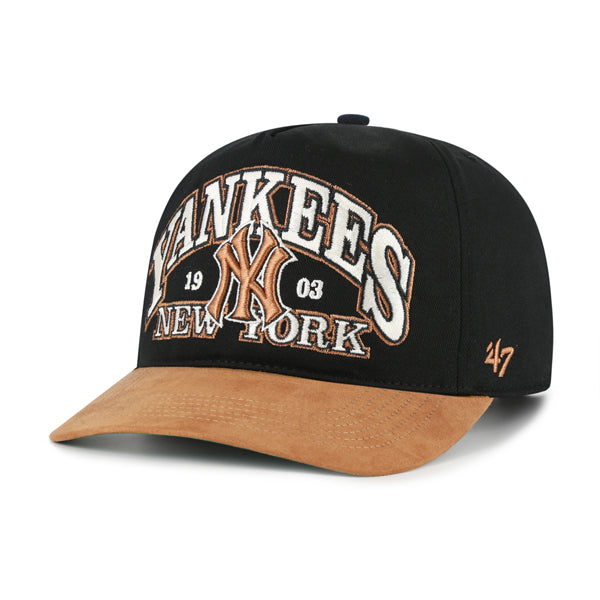 Pictured is this MLB New York Yankees Brentwood Suede ’47 HITCH cap in black. 1