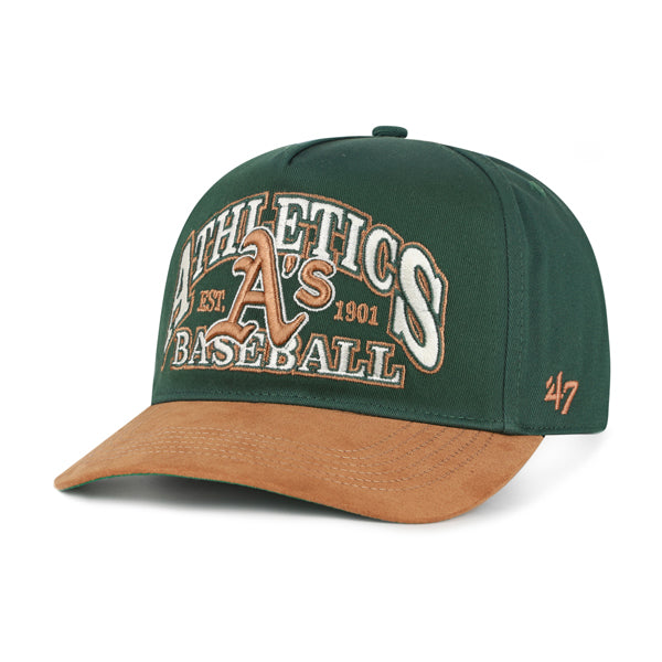 Pictured is this MLB Athletics Brentwood Suede ’47 HITCH cap in green. 1