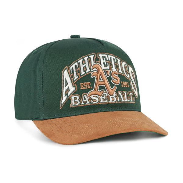 Pictured is this MLB Oakland Athletics Brentwood Suede ’47 HITCH cap in green. 2