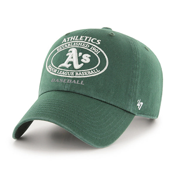 Pictured is this MLB Athletics Circle Tone ’47 CLEAN UP cap in dark green. 1