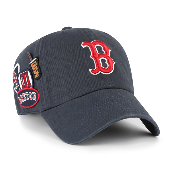 Pictured is this MLB Boston Red Sox Extra Badges ’47 CLEAN UP cap in navy. 1