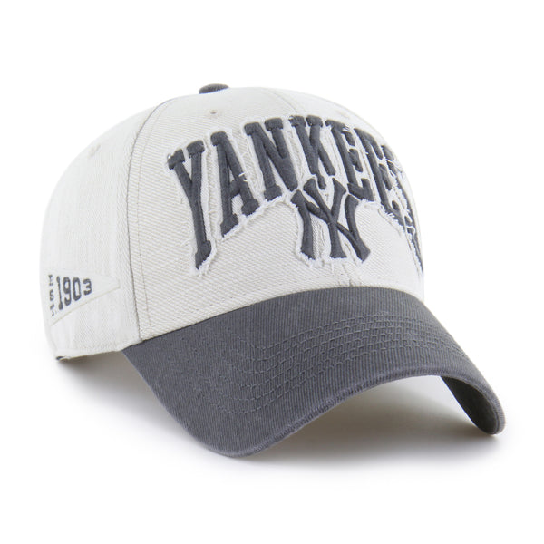 Pictured is this MLB New York Yankees Groten ’47 MVP cap in white & grey. 1