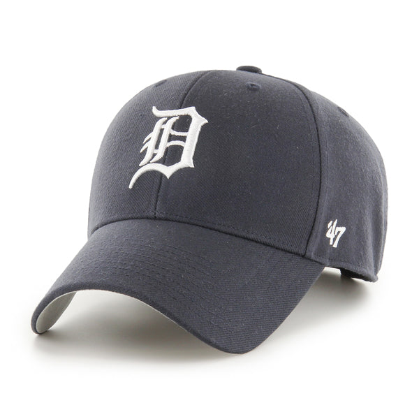 Pictured is this MLB Detroit Tigers '47 MVP cap in navy. 1