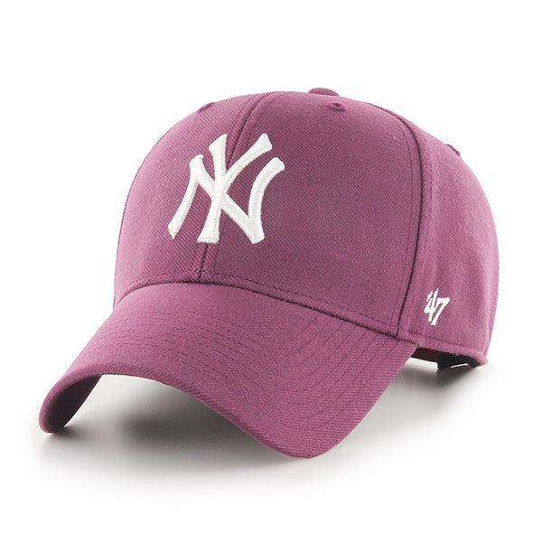 Pictured is this MLB New York Yankees Snapback ’47 MVP cap in pink. 1