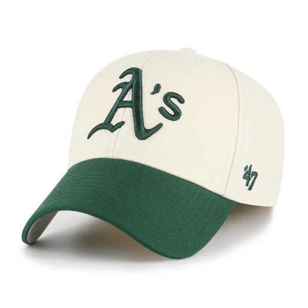 Pictured is this MLB Oakland Athletics Two Tone ’47 MVP cap in natural. 1