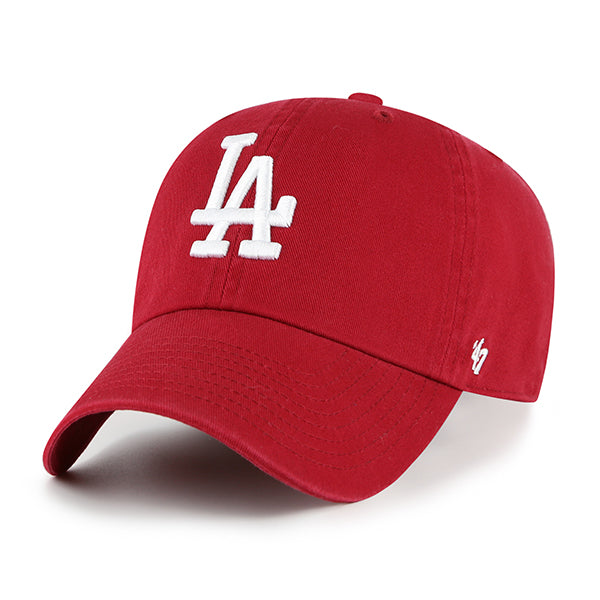 Pictured is this MLB Los Angeles Dodgers ’47 CLEAN UP cap in bright red. 1