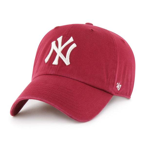 Pictured is this MLB New York Yankees '47 CLEAN UP cap in dark red. 1