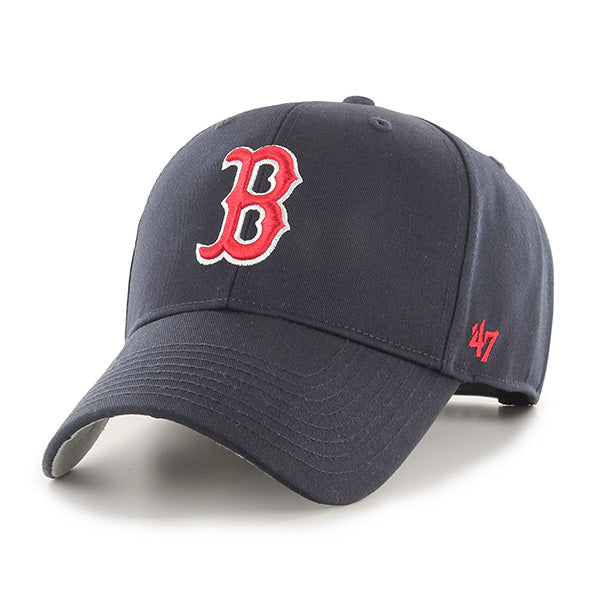 Pictured is this MLB Boston Red Sox Raised Basic ’47 MVP cap in navy. 1