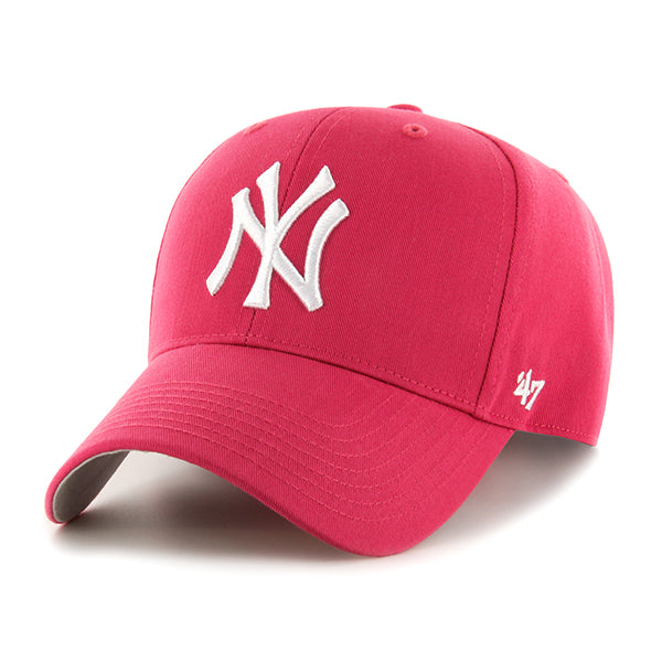 Pictured is this MLB New York Yankees Raised Kids ’47 MVP cap in pink. 1