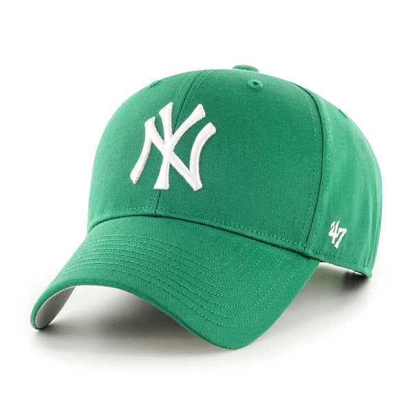 Pictured is this MLB New York Yankees Raised Basic ’47 MVP cap in green. 1