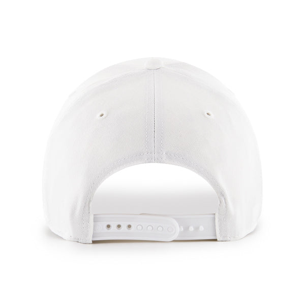 Pictured is this MLB New York Yankees Raised Logo ’47 MVP cap in white. 2