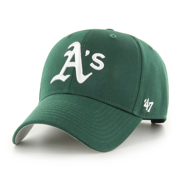 Pictured is this MLB Oakland Athletics Raised Basic ’47 MVP cap in green. 1