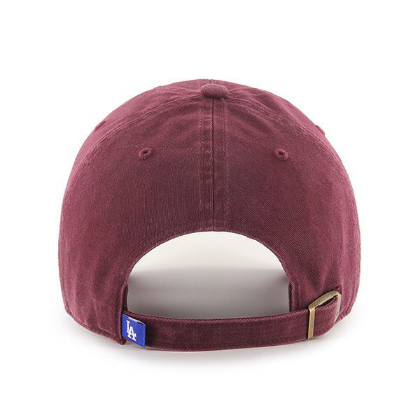 Pictured is this MLB Los Angeles Dodgers ’47 CLEAN UP cap in dark red. 2