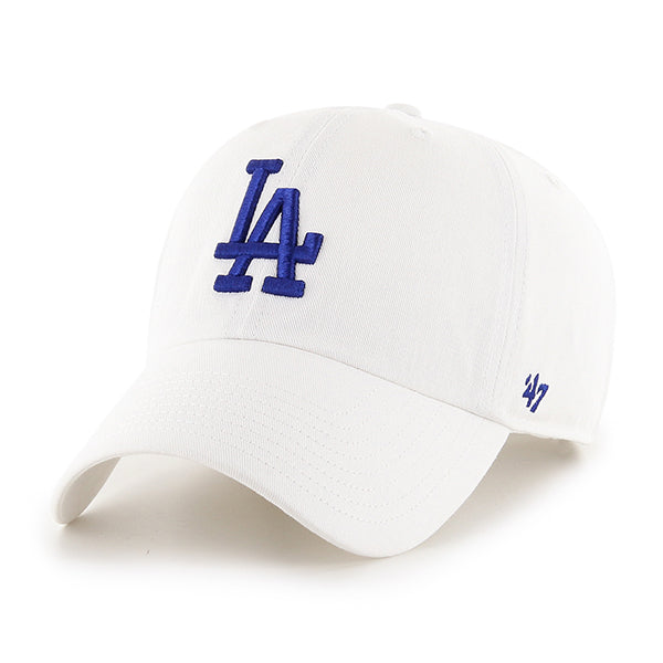 Pictured is this MLB Los Angeles Dodgers ’47 CLEAN UP cap in white. 1