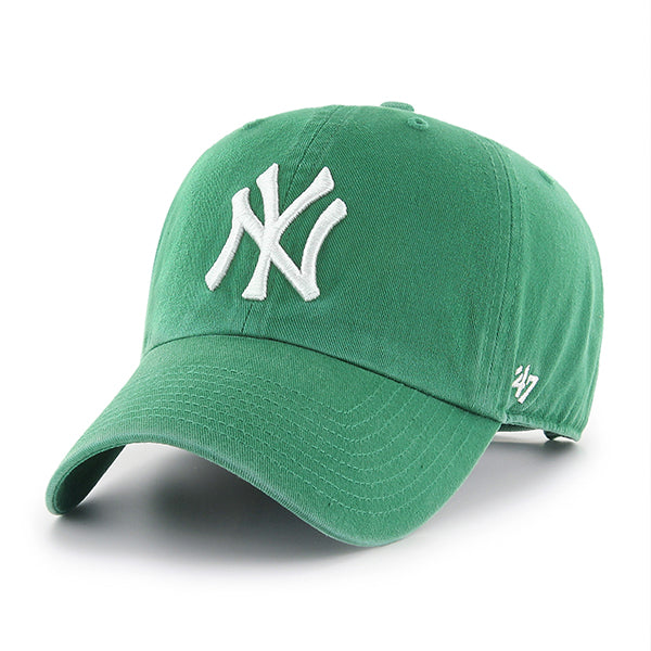 Pictured is this MLB New York Yankees Kids '47 CLEAN UP cap in green. 1