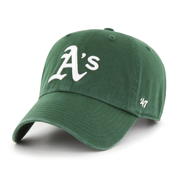 Pictured is this MLB Athletics ’47 CLEAN UP cap in dark green. 1