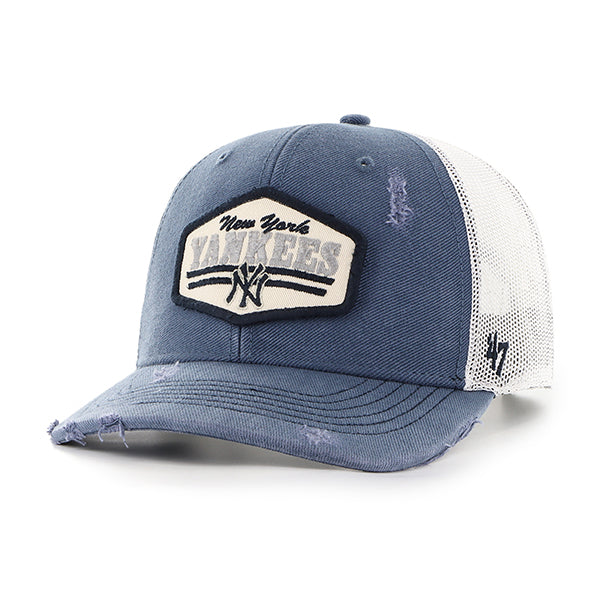 Pictured is this MLB New York Yankees Salvage ’47 TRUCKER cap in navy. 1