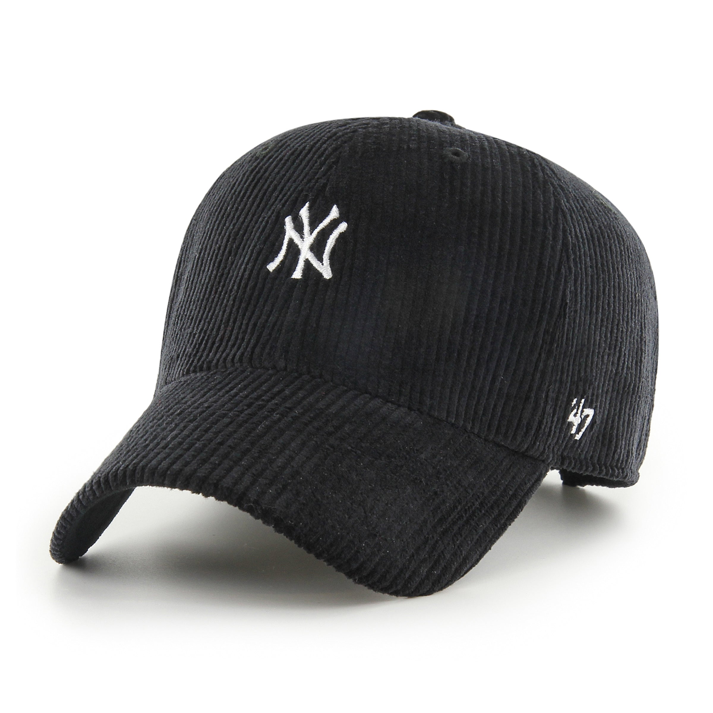 Pictured is this MLB New York Yankees Base Runner Cord ’47 CLEAN UP cap in black. 1