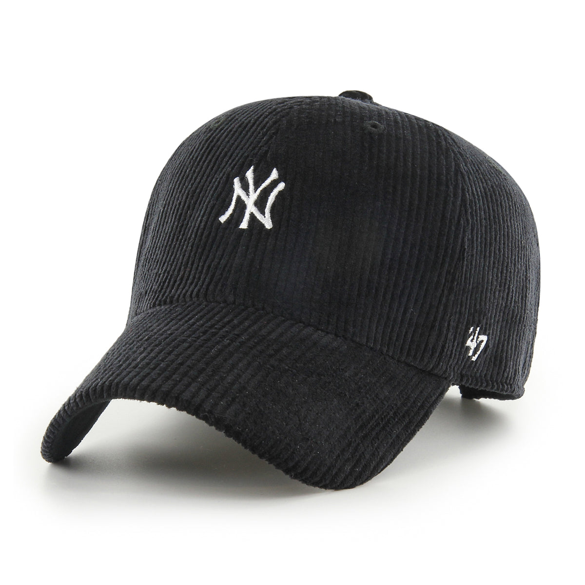 Pictured is this MLB New York Yankees Base Runner Cord ’47 CLEAN UP cap in black. 1