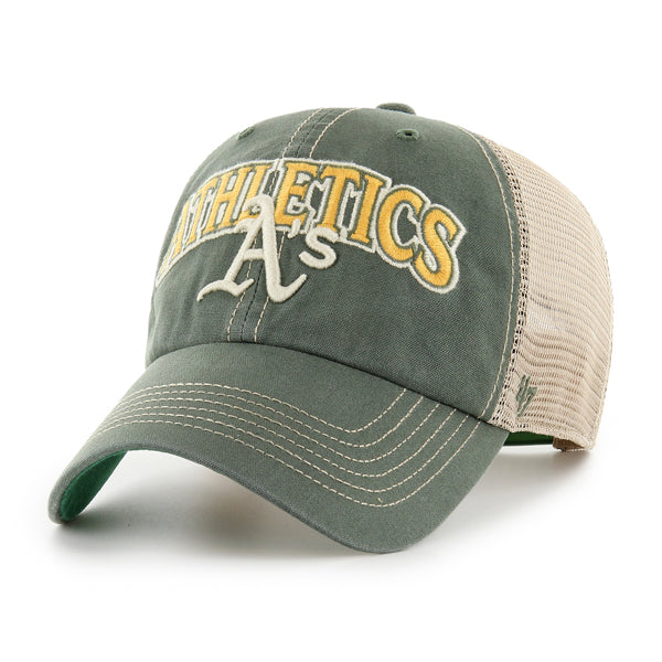 Pictured is this MLB Oakland Athletics Tuscaloosa ’47 CLEAN UP cap in green. 1