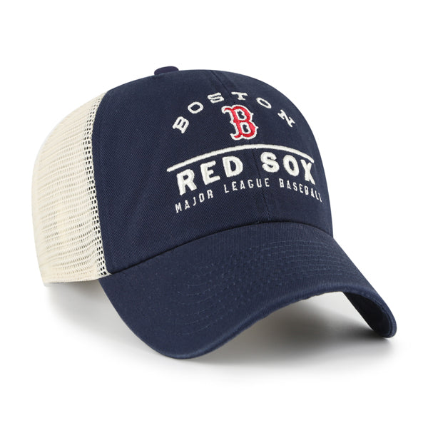 Pictured is this MLB Boston Red Sox Windham Mesh '47 CLEAN UP cap in navy. 2