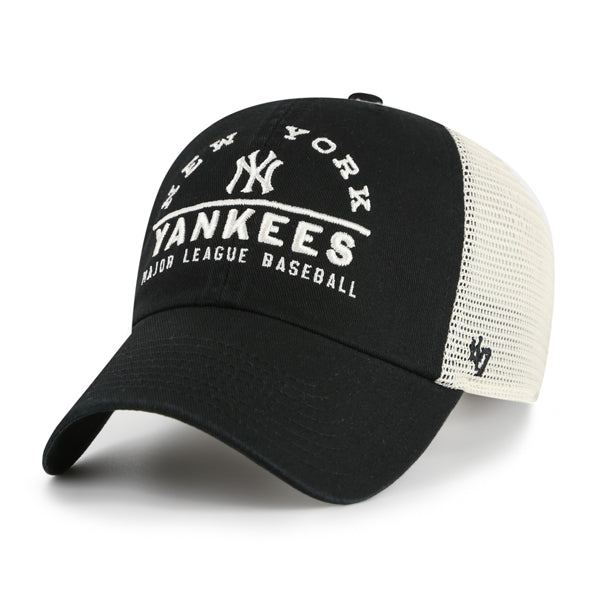 Pictured is this MLB New York Yankees Windham Mesh ’47 CLEAN UP cap in black. 1
