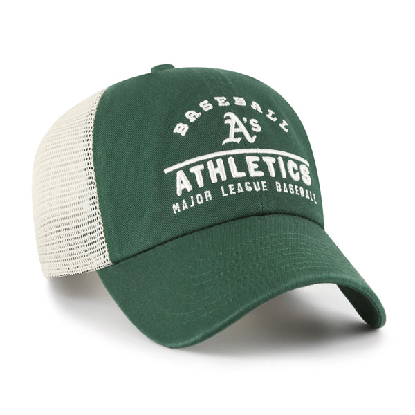 Pictured is this MLB Oakland Athletics Windham Mesh ’47 CLEAN UP cap in green. 3
