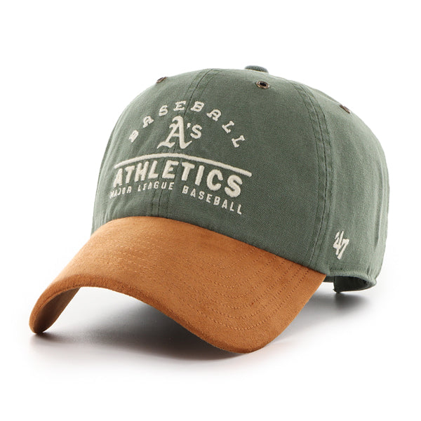 Pictured is this MLB Oakland Athletics Windham Suede ’47 CLEAN UP cap in black. 1