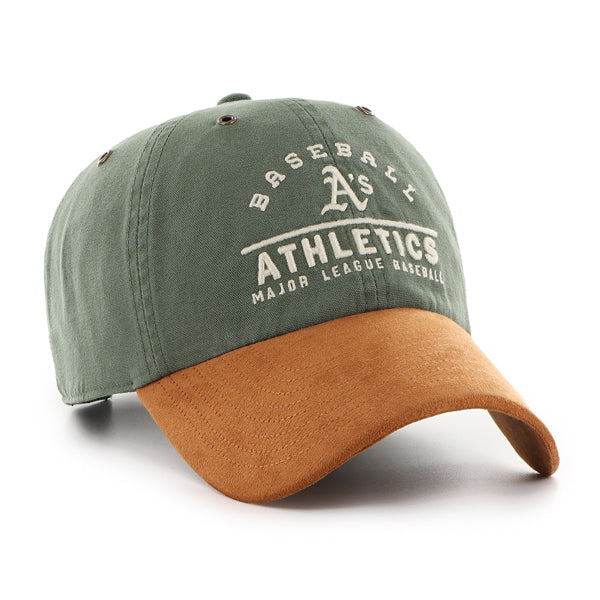 Pictured is this MLB Oakland Athletics Windham Suede ’47 CLEAN UP cap in black. 2