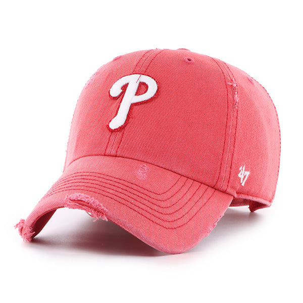 Pictured is this MLB Philadelphia Phillies Weathered ’47 CLEAN UP cap in red. 1