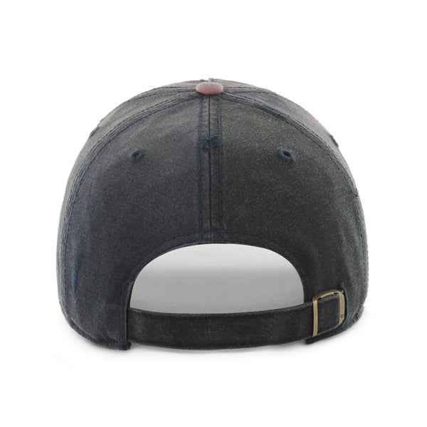 Pictured is this MLB Los Angeles Dodgers Graphic Distress Wash ’47 CLEAN UP Pitch Front cap in charcoal. 3