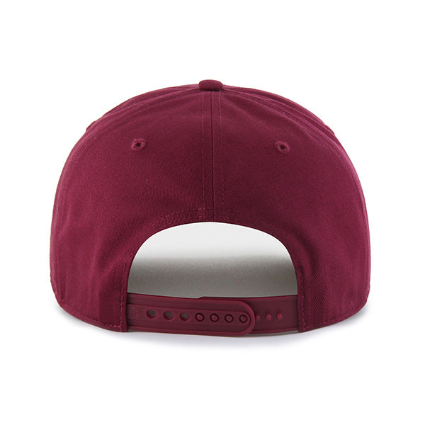 Pictured is this MLB Philadelphia Phillies Break Wood Suede ’47 HITCH cap in dark red. 2