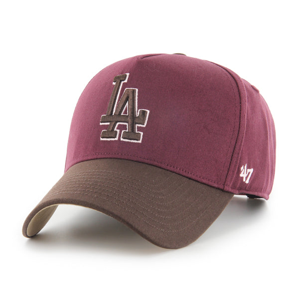 Pictured is this MLB Los Angeles Dodgers Cooperstown Sure Shot ’47 MVP cap in dark red. 2