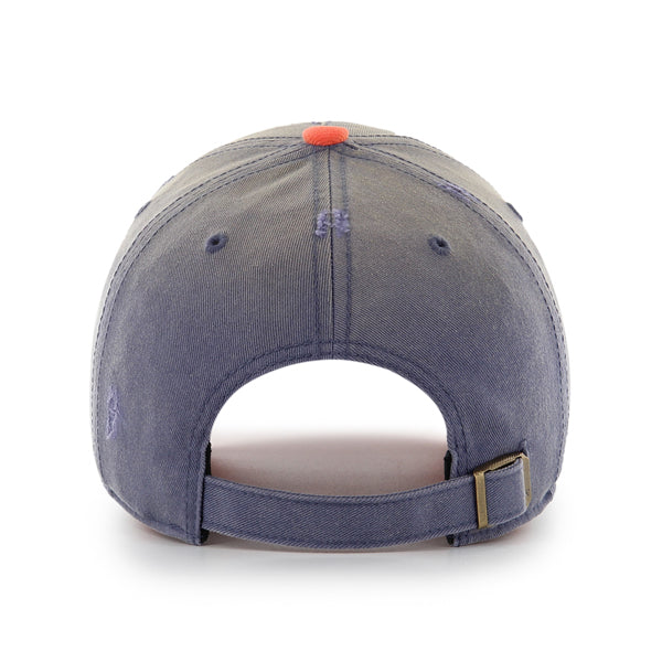 Pictured is this MLB New York Mets Cooperstown Arch Script Washed ’47 CLEAN UP Pinch Front cap in navy. 3