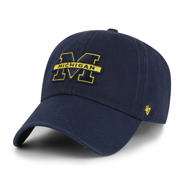 Pictured is this Collegiate Michigan Wolverines ’47 CLEAN UP cap in navy. 1