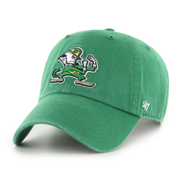 Pictured is this Collegiate Notre Dame Fighting Irish ’47 CLEAN UP cap in kelly green. 1