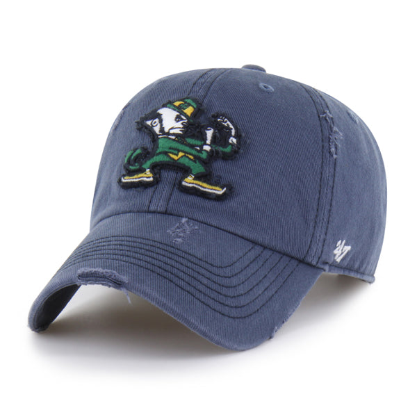 Pictured is this Collegiate Notre Dame Fighting Irish Weathered ’47 CLEAN UP cap in navy. 1