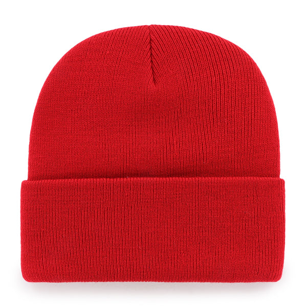 Pictured is this Arsenal FC Prize Fight ’47 CUFF KNIT beanie cap in dark red. 2