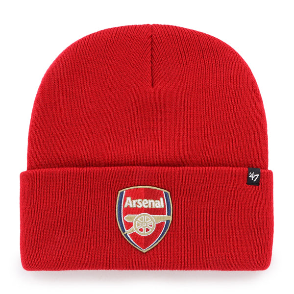 Pictured is this Arsenal FC Prize Fight ’47 CUFF KNIT beanie cap in dark red. 1